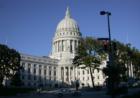 Capitol building entrance and its ornate rotunda, Madison, Wisconsin