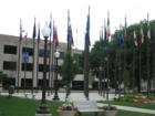 Our nation's flag and each state is represented at Veterans Memorial Plaza.