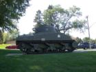 Army tank on display in front of the Historical Society, Waconia, Minnesota