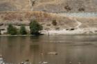 Fisherman in the distance enjoys a beautiful sunny day on the American River.