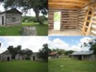 Old buildings and well at the front of Spanish Oaks community in SW Austin, Texas.