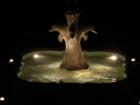 Une fontaine de dauphins allumer la nuit a Santa Rosa Beach, Floride