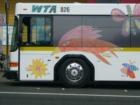 Kid's art on a bus