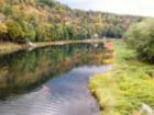 Kayaking on the Delaware River.  Taken from the Cochecton Bridge near Damascus PA.