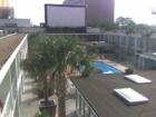Photo of the "dive-in" movie screen at the Holiday Inn Tropicana in downtown San Antonio