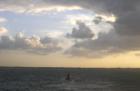 Buoy in Ponce Inlet. The setting sun cast a gorgeous orange glow over the water.