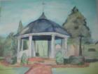 Westhampton Beach Village Green Gazebo - Original Artwork by Monique Santander - Peconic Bay Medical Center Black & White Gala Auction Item - September 2007