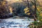 Vermillion River beyond the Old Mill Park falls in Hastings, Minnesota
