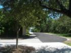 A peek at Biscayne Bay through the trees from the parking lot of the Deering Estate