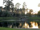 Sunset view of the lakes at Lakes of Cypress Forest in Spring TX