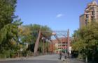 Bridge connecting Saint Anthony Main area with Nicollet Island