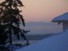 View of Canadian Mountains from Bellingham on a winter day.
