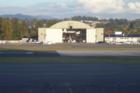 Boeing airplane in hangar at Renton Airport