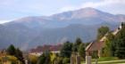 Views of Pikes Peak and Garden of the Gods from the Kissing Camels community.