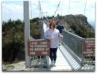 Me at the Mile High Swinging Bridge at Grandfather Mountain