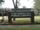 the library on College Street in Seguin 