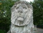 Lake park lion statues guard the several bridges that cross deep ravines.