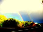 Twin Rainbows looking off my front porch!