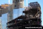 The Spa Tower at MGM MIRAGE CityCenter under construction. Main hotel seen in rear. October 2007.