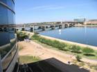 Gorgeous view of Tempe Town Lake and bridge from fifth floor of Edgewater Tower at Hayden Ferry Condominiums, Tempe, AZ