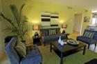 Living area of original one bedroom sales model at Palmaire Condominiums, Phoenix, Arizona
