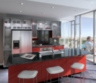 Computer rendering of kitchen at Centerpoint Condominiums, Tempe