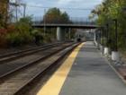 Looking north up the tracks at the Rt 62 bridge from the Wilmington commuter rail tracks