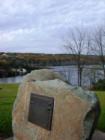 Monument to President James Knox Polk at the Saint Croix Falls riverway