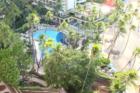 From our Hilton Hotel room looking down, in Waikiki.  Almost high enough to make your nose bleed.
