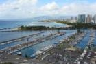 Boats in the harbor from the 12th Floor of the Hilton Hotel in Honolulu, by an impressed visiting Florida Real Estate Agent 