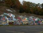 Painted rocks behind the Burlington High School