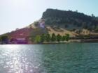 Table mountain at Lake Tulloch at sunset.