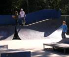 The skate park at Collins Park in Spring TX has mini ramps and fun boxes