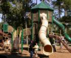 Collins Park in Spring TX has a playground for kids ages 2 to 5 and a more adventurous playground for kids ages 5 to 12