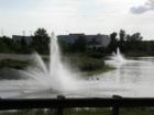Beautiful fountains of the man made lake just west of Campbells Trace Subdivision.