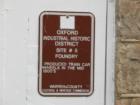 sign on door at the Oxford Furnace foundry
