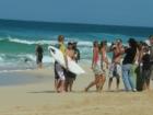 North Shore Pipeline Beach surfers