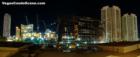 Panorama of Sky Las Vegas, Hilton Grand Vacations, Fontainebleau hotel, (Allure popping head over) FB parking garage and Turnberry Place in Las Vegas.