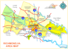 Map Richmond Area, Virginia
      Copyright 2007 Lenn Harley