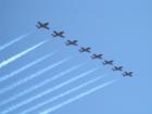 Snowbirds over Willows Beach in Victoria
