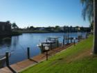 The sun starting to set on another day from a waterfront property in Cape Coral Florida 