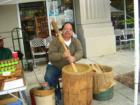 Lionel Key owner of Uncle Bill's Creole File' demonstrates the technique for making gumbo file' that has been in his family since 1904.  He is a regular vendor at the Red Stick Farmers Market