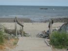 North Hampton Beach, a staircase leading to the ocean