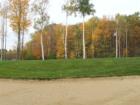 A view from below the 4th hole green side bunker at the Atkinson Resort and Country Club.