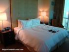 Master bedroom of one bedroom unit. Tower A of Signature at MGM Grand in Las Vegas.  Nov. 07