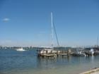 Pink Shell Resort docks along the back bay, FL