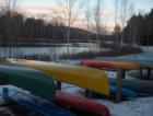Canoe rack down by the lake