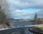Looking out at the lake from the main road heading towards the rec center