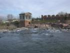 Historic remnants of an old fort, along the edge of Falls Park, in Sioux Falls