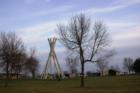 Symbolic "teepee" at the highway 90 wayside, Sioux Falls, South Dakota